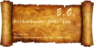 Birkenheuer Odília névjegykártya